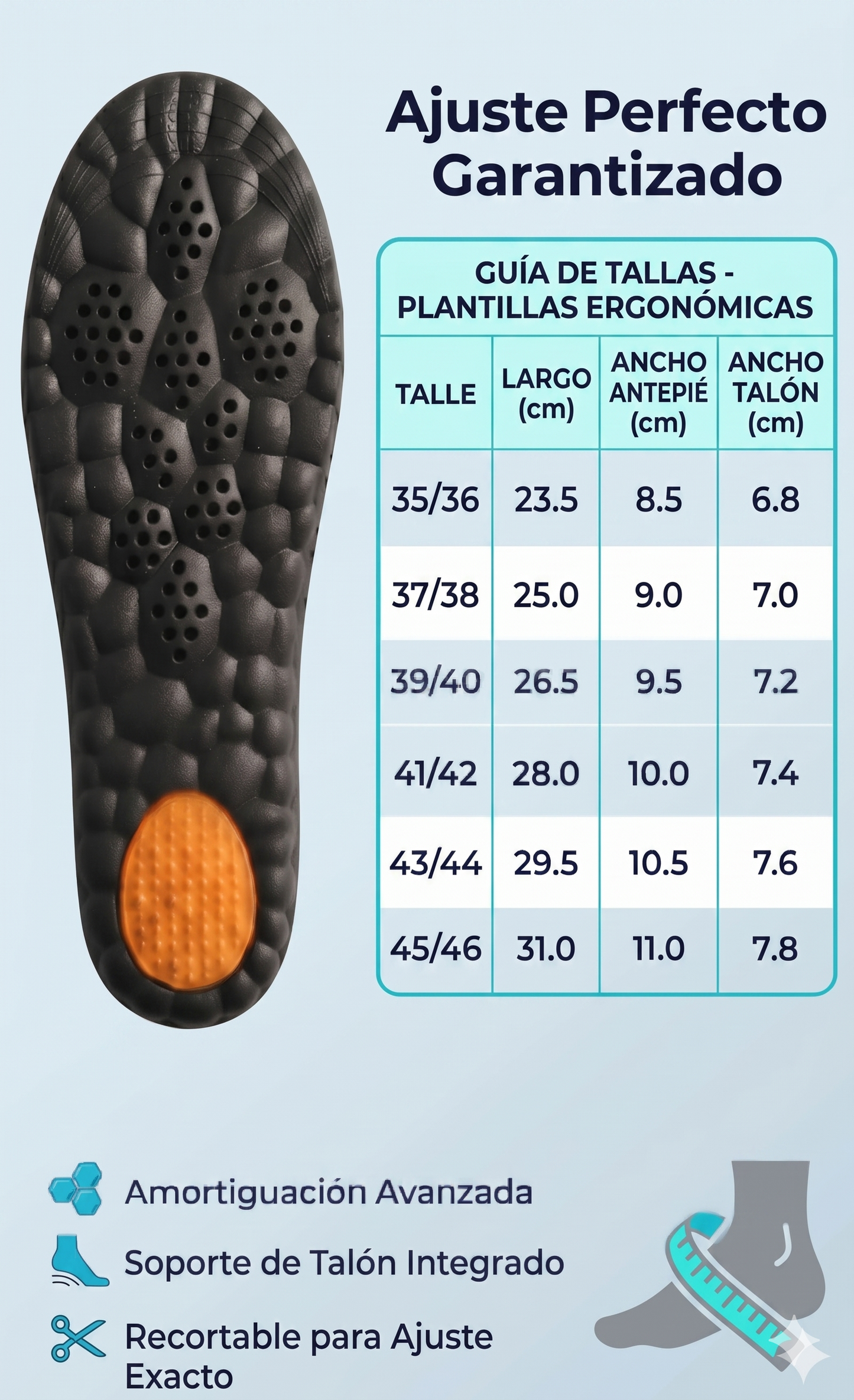 Olvidate del dolor en los pies -- Plantillas Ortopédicas 4D Pura Pisada™ unisex
