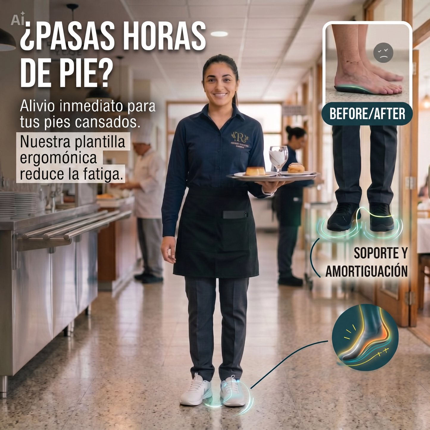 Olvidate del dolor en los pies -- Plantillas Ortopédicas 4D Pura Pisada™ unisex